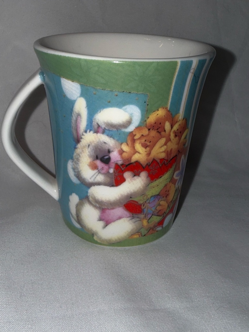 Vintage Ramsel, Hamburg child's ceramic mug an Easter bunny and chick design